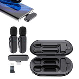 2-in-1 Wireless Lavalier Microphone Rechargeable Plug-Play Clip on Lapel Mic for Live Streaming V1263-JX-7035