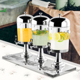 SOGA Triple Head 24L Stainless Steel Dispenser Beverage Juicer Transparent Commercial Drink VICDISPENSER5706