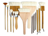 Pottery Brushes for Glazing,15 Pcs Ceramic Brushes Set Wool Bamboon Brushes for Pottery Acrylic V1369-AZ3-W-11830