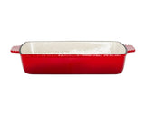 Enamelled Cast Iron 38.5x23cm Rectangular Roaster - Red V196-CIR04