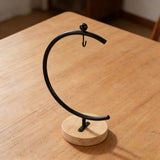 Metal and Wood Display Stand for Hanging Globe, Terrarium, and Home Decor with Sturdy Base V1369-AZ3-W-18762