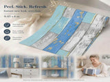 Self Adhesive Wall Sticker 0.45x6M, Grey Blue Wood Plank, Minimalist Interior Decor V1221-XM-LB1763-GM62