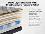 Giselle Bedding 34cm Mattress Bamboo Cover Double MATTRESS-BLACK-DOUBLE