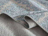 100% Cotton Blue Silver Damask Bloom Coverlet Bedspread Set V745-MMPAC060966Q13U