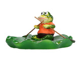 Simulation Resin Floating Lotus Leaf Frogs Ornament Fish Pond Fountain Landscape Decor V1294-YM0715-3111210437011