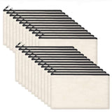 24pcs DIY Craft Canvas Zipper Blank Makeup, Student Blank Canvas Pen Stationery Storage V1192-AZ-W-13909