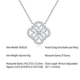 Elegant Four-Leaf Clover Moissanite Pendant Necklace in Sterling Silver Dazzling 37-Stone Sparkle V1341-ZY-8ZFAER89-MOISSANITE-PREMIUMS925