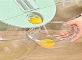 2 in 1 Salad Spinner and Vegetable Chopper 6 Interchangeable Bs 420 Steel BPA Free Bowl V1263-JX-8015