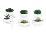 3pcs Simulated Succulent Pot Ceramic Creative Realistic Artificial Succulent Pot for Desktop V1294-YM0901-3115240022411