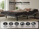 Artiss Double size bed frame with Giselle Bedding Double Mattress, adjustable bed Base Combo for EAB-8183-SHADOW-18-D