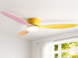 Devanti 52'' Ceiling Fan 3 Blades DC Motor w/Light w/Remote Yellow Pink Orange CF-C-52-70L-YPO