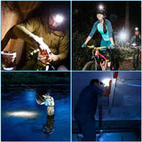 USB Rechargeable Black T6 LED Headlamp with Motion Sensor for Outdoor Camping and Fishing V178-59155