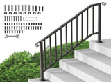 Handrails for Outdoor Steps, 5 Step Stair Hand Rail Kit, Transitional Carbon Steel Railings with V952-BPXGMDZLSLZFDP9MRV0