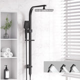 10'' Rain Shower Head Set Handheld Square High Pressure Black SHOWER-B2-SQ-10-BK