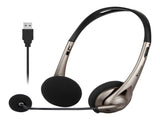 Verbatim Multimedia Headset with Boom Mic Headphone, Volume Control, USB 3.0 Grey School, V1202-V2-SPV-66556