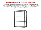 Modular Wire Storage 90x35cm Steel Shelving Black With Fixed Legs For Garage Warehouse Or Kitchen V63-841131