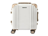 Wanderlite 20" Aluminium Frame Carry On Luggage Suitcase TSA Lock Spinner Wheels White Gold LUG-ALU-20-WHGD