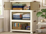 CARLA HOME 3 Tier Stackable Storage Cabinet with Wheels White - Storage Box - Plastic V178-36499