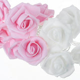 50 Pink n White Rose 3D Fairy Lights 5M LONG String, Battery Indoor & Outdoor Decorations V382-PINKWHITEROSEBATT50