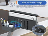 CARLA HOME Under Desk Side Laptop Holder Storage with No Drill Cable Management Tray and Pen Storage LSB-36107