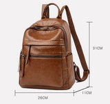 Womens Anti Theft Backpack, Waterproof Soft PU Leather With Hidden Back Pocket, Travel Commuter V1237-ZY-807-100