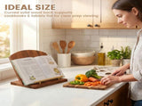 Wooden Cookbook Stand, Easy Assembly and Cleanup, Stable Anti Tip Build, for Housewarming, Birthday V1369-AZ3-W-12323