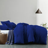 Royal Comfort Vintage Washed 100 % Cotton Quilt Cover Set King - Royal Blue ABM-10002605