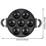 7-Cup Nonstick Baking Pan with Handle,Mini Muffin Tray,Round Metal Oven Bakeware,Black V1366-AZ2-W-16888