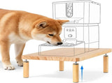 Elevate Your Pets Dining Experience with a Natural Pine Wood Feeder Stand, Featuring Two V1341-ZY-JRNE4TM8-L