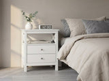 Levede Bedside Table Nightstand Side End Table 2 Drawers Storage Bedroom Cabinet NI1082-WH-AU