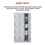 12-Door Locker for Office Gym Shed School Home Storage - 4-Digit Combination Lock V63-839081