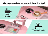 Keezi Kids Kitchen Play Set Wooden Pretend Toys Cooking Children Storage Pink PLAY-WOOD-DISPENSER-PK