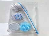 Electric Bath Brush Soft Bristle Body Scrubber Long Handle Back Scrubber Dorm - White - Size 01 V1102-110-97714-WHT-01