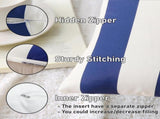 18" x 18" Throw with Inserts, Pack of 2 Outdoor Waterproof Striped Pillow, Square Decorative V1258-DP02-C-3210