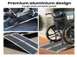 EQUIPMED 152cm Portable Folding Aluminium Access Ramp, 272kg Rated, for Wheelchair, Mobility V219-HELRMPEQ15SA