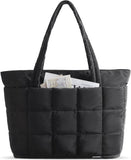 Expandable Tote Bag for Women, Puffer Work Tote Handbag, Quilted Carry On Bag for Travel Gym V1258-DP02-F-4