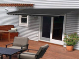 2.92m Black Fabric/Dark Grey Frame Manual Retractable Folding Arm Awning V410-RETBL2920