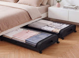 Levede 2x Under Bed Storage Containers for Shoe and Apparel Clear-Lidded Black SO1032-BK-2PC-AU