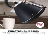 Pronti 1.7L Rose Trim Collection Kettle - Black KTL-017-GST-BK