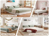 Artiss Queen Bed Frame Boucle Fabric Vacuum Compressed Beds Washable Cover No-Assembly BFRAME-FOAM-SOLIS-Q-WH