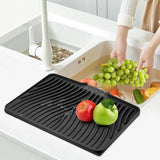 Silicone Dish Drying Mat With Built In Drain, Non Slip Heat Resistant Drainer For Kitchen V1237-ZY-807-086