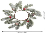 4PCS Advent Candle Ring Wreath with Fake Pine Cones, Easy Installation Plastic Wire Wood Build for V1366-AZ2-W-15382
