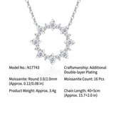 Radiant Sunflower Moissanite Pendant Necklace Sparkling Round Cut Halo Charm in Polished Silver, V1341-ZY-6HWU7YGH-MOISSANITE-PREMIUMS925