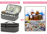 Double Layer Portable Medications Storage Bag with Mesh Pockets First Aid Kit for Emergency Medicine V1366-AZ2-W-14750
