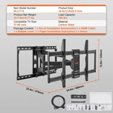 VEVOR Full Motion TV Fits for Most 37-90 inch TVs, Swivel Tilt Horizontal Adjustment TV Wall V952-BGDS600400228OBYHV0