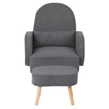 Levede Fleece Rocking Chair with footstool CH1132-GY
