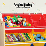 Keezi Kids Toy Box 12 Bins Bookshelf Organiser Children Storage Rack FURNI-G-TOY110-WD