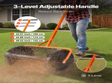 Compost Spreader, 24 in Wide Peat Moss Spreader with T Shaped Handle, 3 Heights Adjustable, V952-GTSBJHSFMTCGIFLZ7001V0