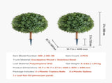 Artificial Topiary Boxwood Trees with Ground Spike, 2 Set 686mm Faux Shrubs & Bushes Potted Plants, V952-DDMJCRGXJHYMXNYUV001V0