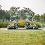 2pcs Round Wedding Arch Backdrop Rings Loops Flower Balloon Lawn Row Stand V63-841751